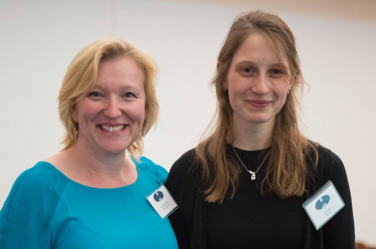 Julia Gjebic and Dr. Vavrikova in a photo taken after an annual oboe day